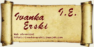 Ivanka Erski vizit kartica